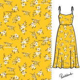 Bright Yellow Mini Bunch White Floral For Dresses